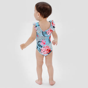 🎉Spring Sale 50% Off - Family Matching Blue Pink Flower Printed Swimsuits