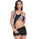 Printed Strappy T-Back Push Up Tankini Top with Shorts