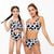 Black And White Pattern Bikini Mommy And Me Swimsuit