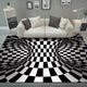 Modern Abstract 3D Vortex Area Rug Thickened Imitation Cashmere Living Room Simple Bedroom Full Bedside Blanket Sofa Home Coffee Table Non-slip Mat