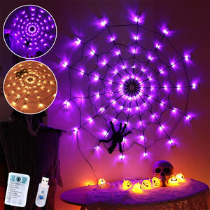 🎃Halloween presale-30% OFF🕸️Halloween Led Spider Web String Light🕷️